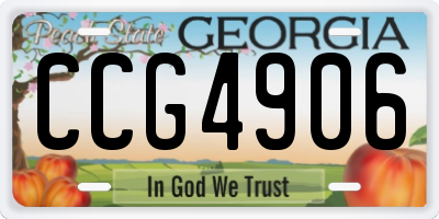 GA license plate CCG4906