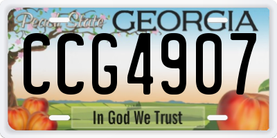GA license plate CCG4907