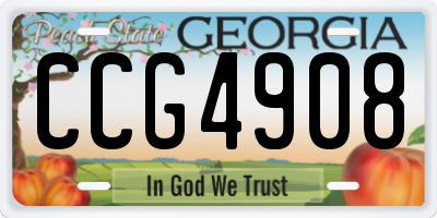 GA license plate CCG4908