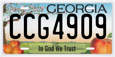 GA license plate CCG4909
