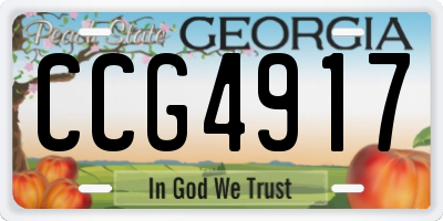 GA license plate CCG4917