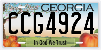 GA license plate CCG4924