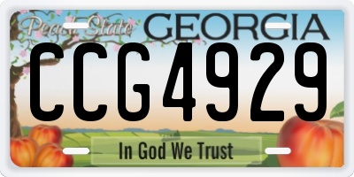 GA license plate CCG4929