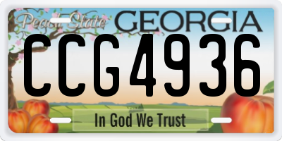 GA license plate CCG4936