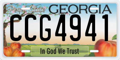 GA license plate CCG4941