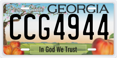 GA license plate CCG4944