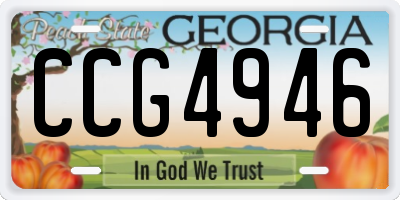 GA license plate CCG4946