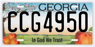 GA license plate CCG4950