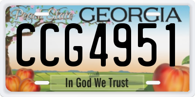 GA license plate CCG4951