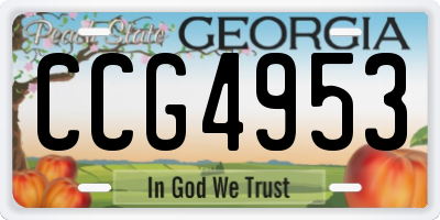 GA license plate CCG4953