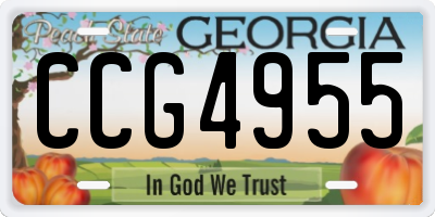 GA license plate CCG4955