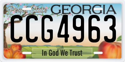 GA license plate CCG4963