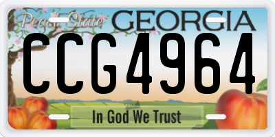 GA license plate CCG4964
