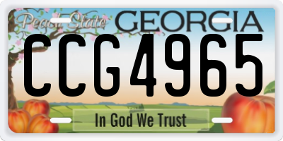 GA license plate CCG4965