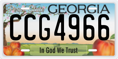 GA license plate CCG4966
