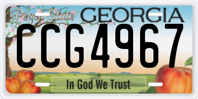 GA license plate CCG4967