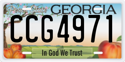 GA license plate CCG4971
