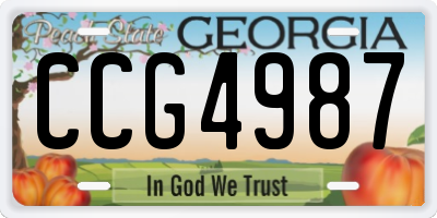 GA license plate CCG4987