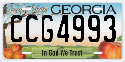 GA license plate CCG4993
