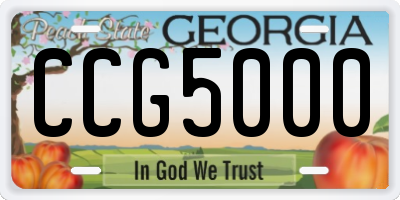 GA license plate CCG5000