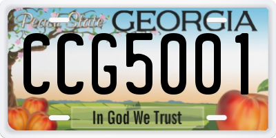 GA license plate CCG5001