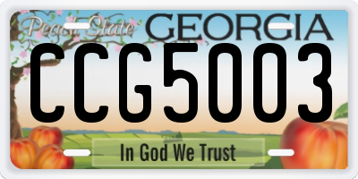 GA license plate CCG5003
