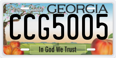 GA license plate CCG5005