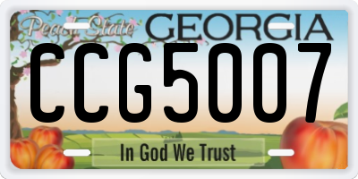 GA license plate CCG5007