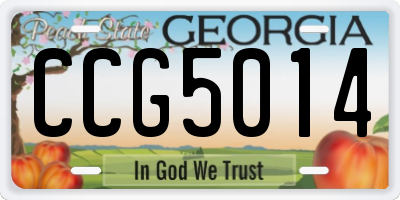 GA license plate CCG5014