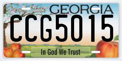 GA license plate CCG5015