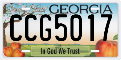 GA license plate CCG5017