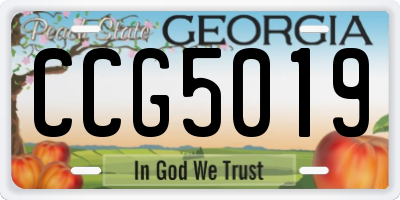 GA license plate CCG5019