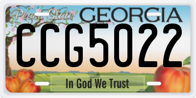 GA license plate CCG5022