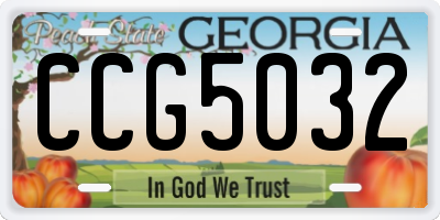 GA license plate CCG5032