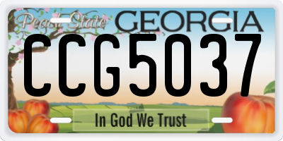GA license plate CCG5037