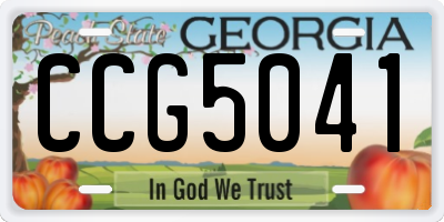 GA license plate CCG5041