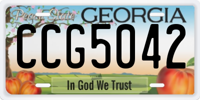 GA license plate CCG5042