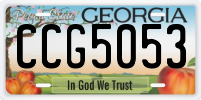 GA license plate CCG5053