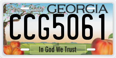 GA license plate CCG5061