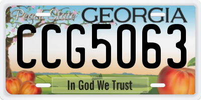 GA license plate CCG5063