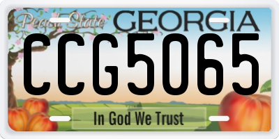 GA license plate CCG5065