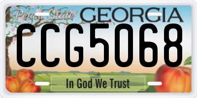GA license plate CCG5068