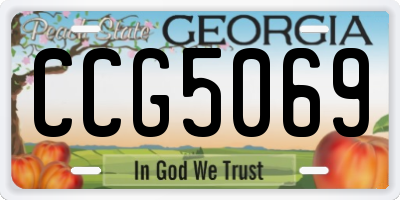 GA license plate CCG5069