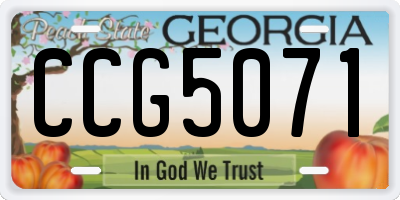 GA license plate CCG5071