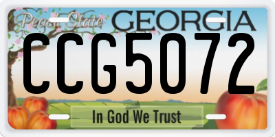 GA license plate CCG5072