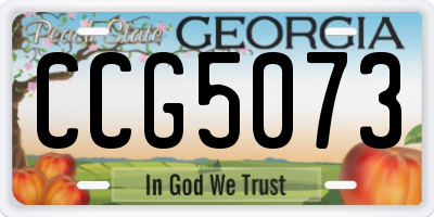 GA license plate CCG5073
