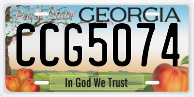 GA license plate CCG5074