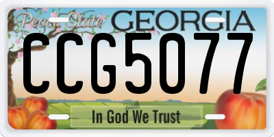 GA license plate CCG5077