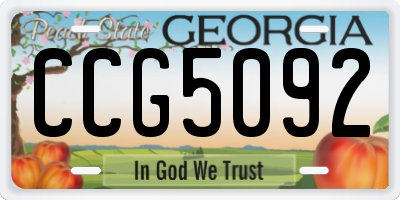 GA license plate CCG5092
