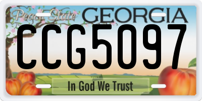 GA license plate CCG5097